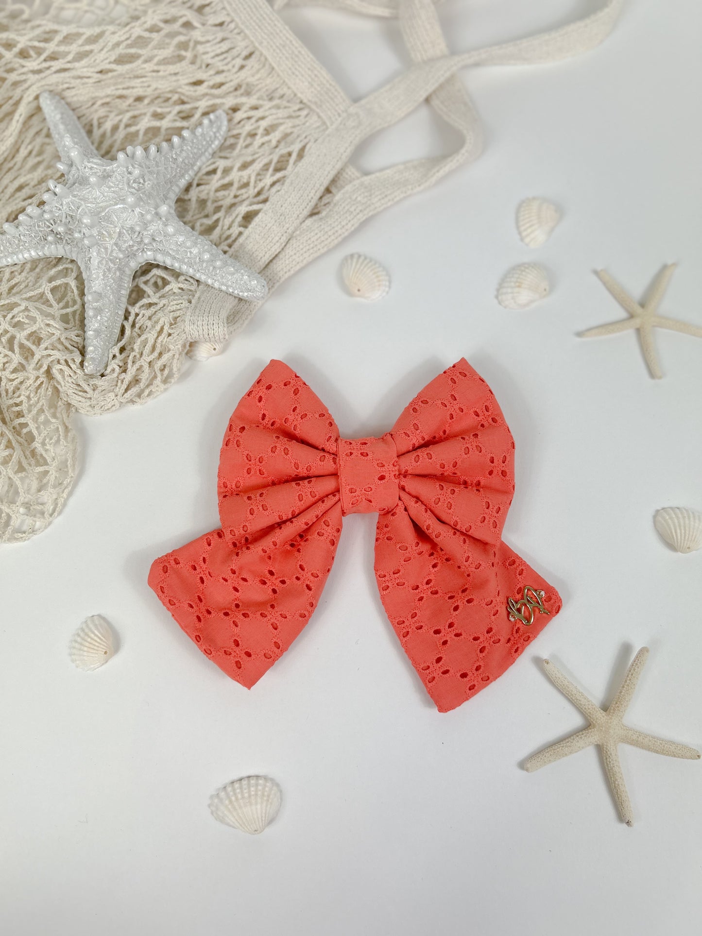 Coral Sailor Bow
